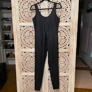 Venus NWOT Shiny Matte Black Jumpsuit Medium